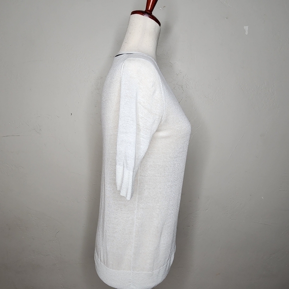 THEORY Naoleeray Sag Harbor V Neck Linen Sweater Top Size P/S - Picture 5 of 10